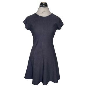 Banana Republic Womens Dress Size 4 Black Short Sleeve Quilted Mini Office Wear